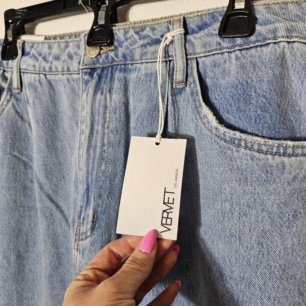 Vervet Lindsey 90's Vintage Loose Fit Blue Denim Jeans Size 32 NWT - Picture 3 of 8
